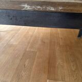 Industrial style dining table in wood and slate