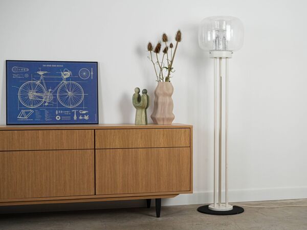 Lampadaire, verre de Murano, design italien, années 1970, fabriqué en Italie