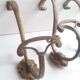 4 patères double bronze porte manteau chapeau ancienne