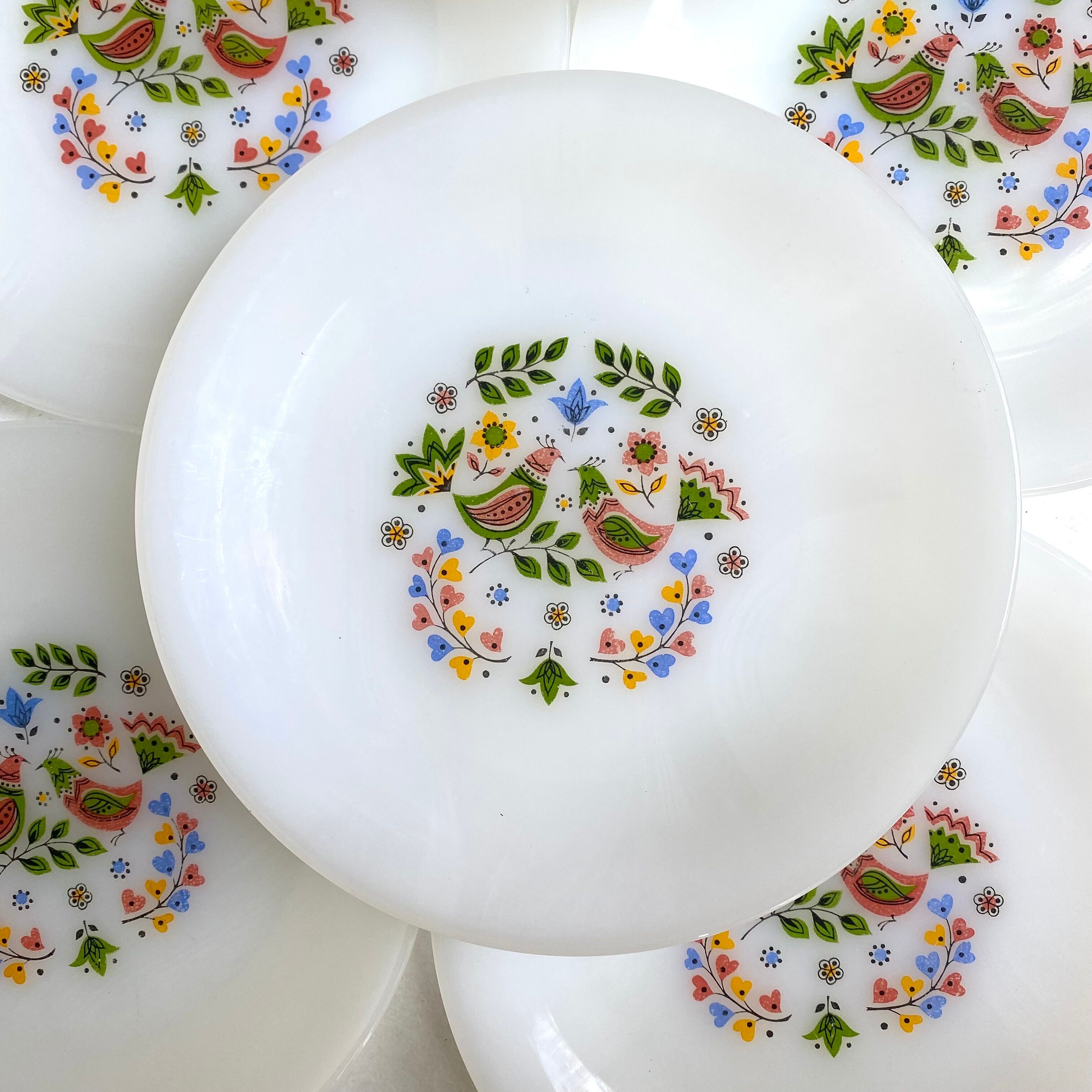Vintage Arcopal plates Scandinavian décor