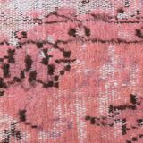 pink overdye turkish vintage carpet  , pink vintage distressed vintage rug.
