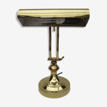 Desk/bank lamp, hinged gilded brass