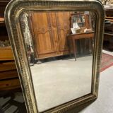 Patinated wooden mirror, 90x68 cm