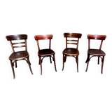 Set of 4 Fischel bistro chairs crocodile model 1930