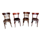 Set of 4 Fischel bistro chairs crocodile model 1930