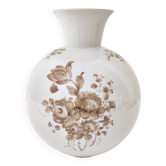 Vase en céramique ivoire et détails floraux marron par Rosenthal, Italie