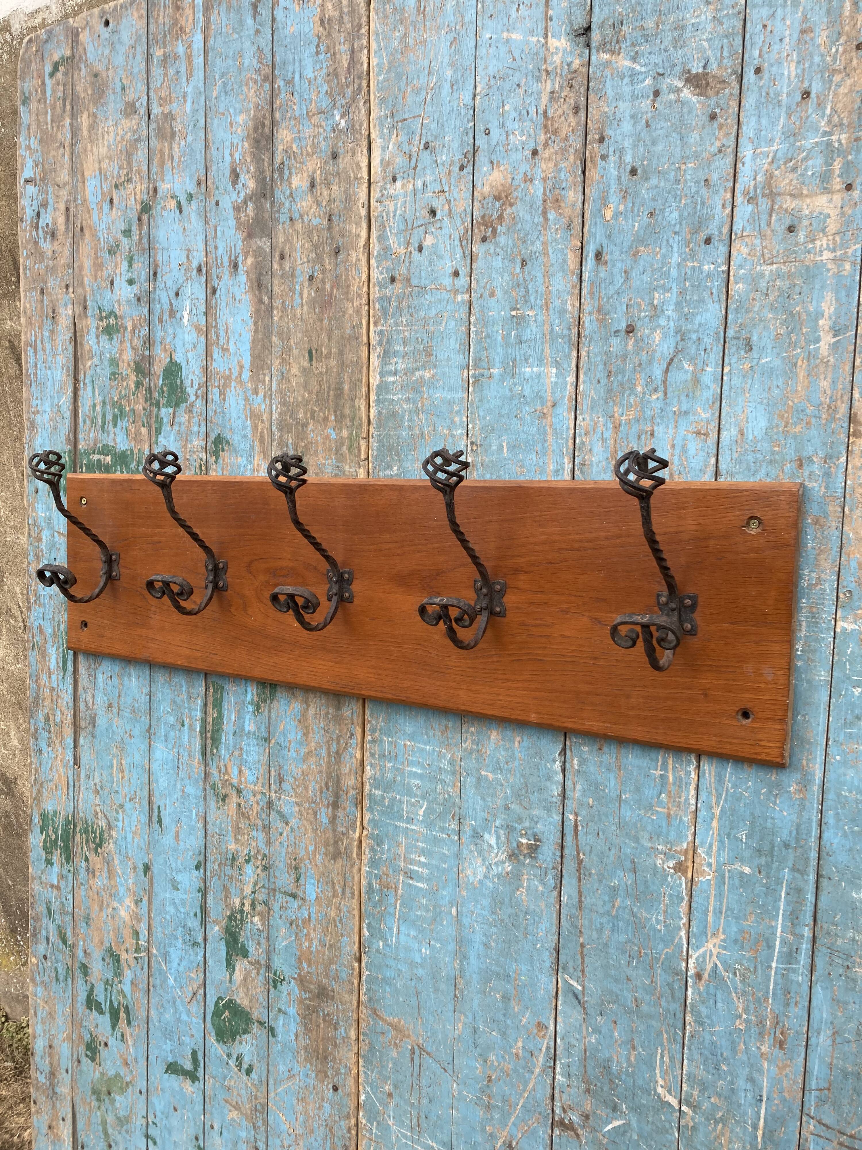 Wrought iron coat rack