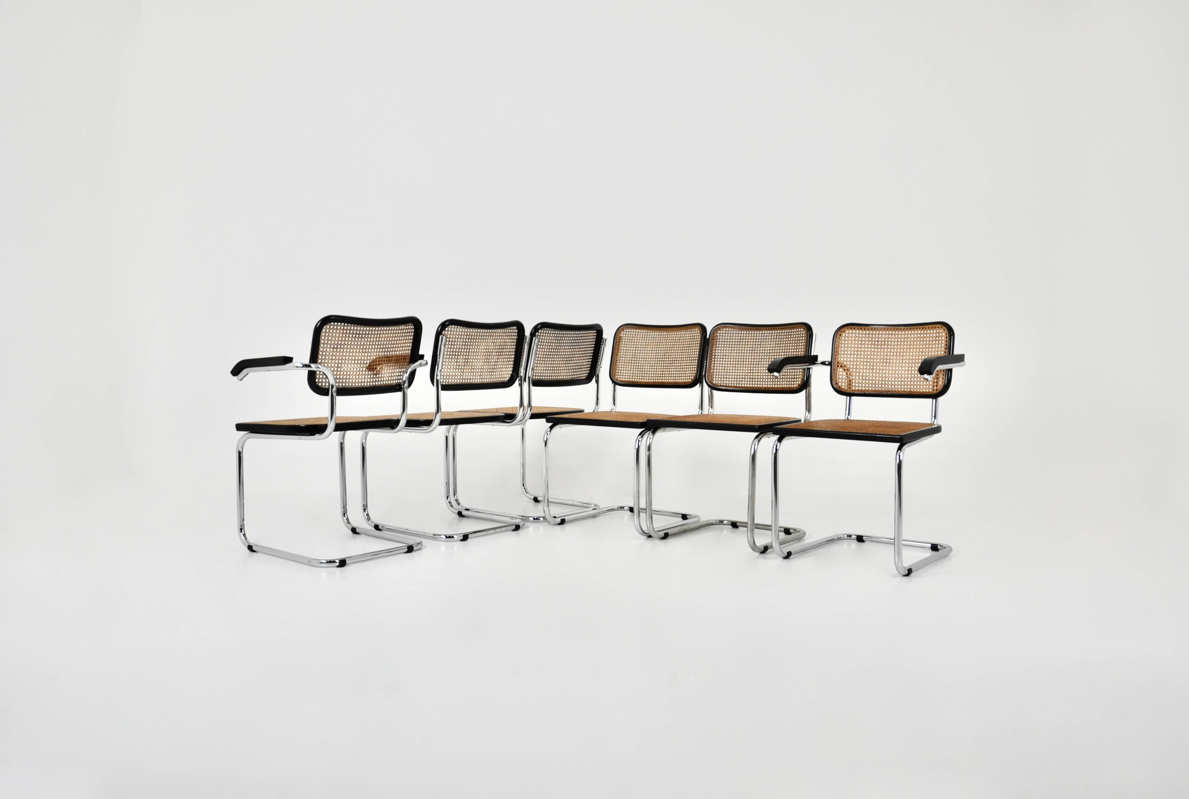 B32 Chairs by Marcel Breuer Set of 6