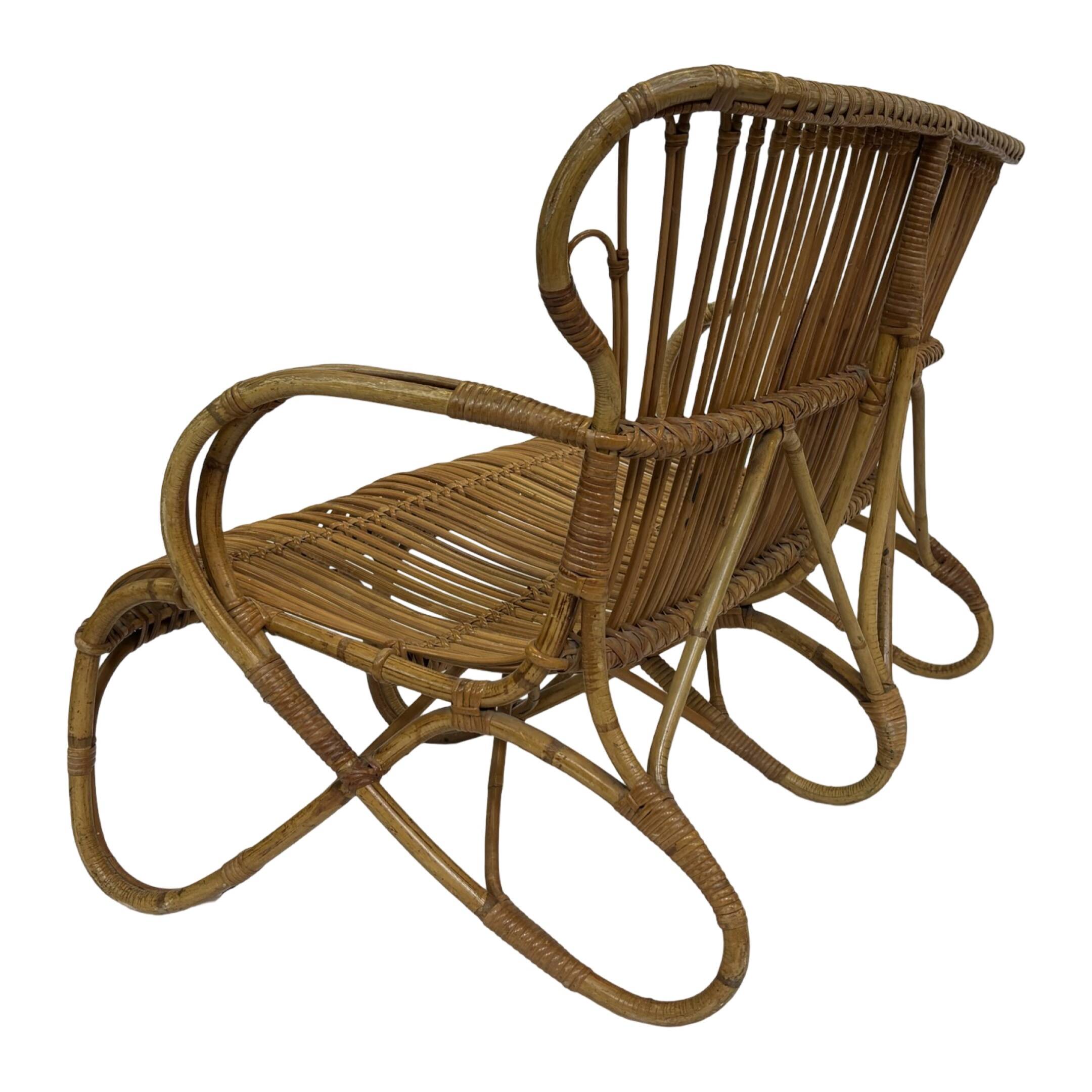 Vintage Rattan Sofa Belse 8 Design 1960s Rohe Noordwolde