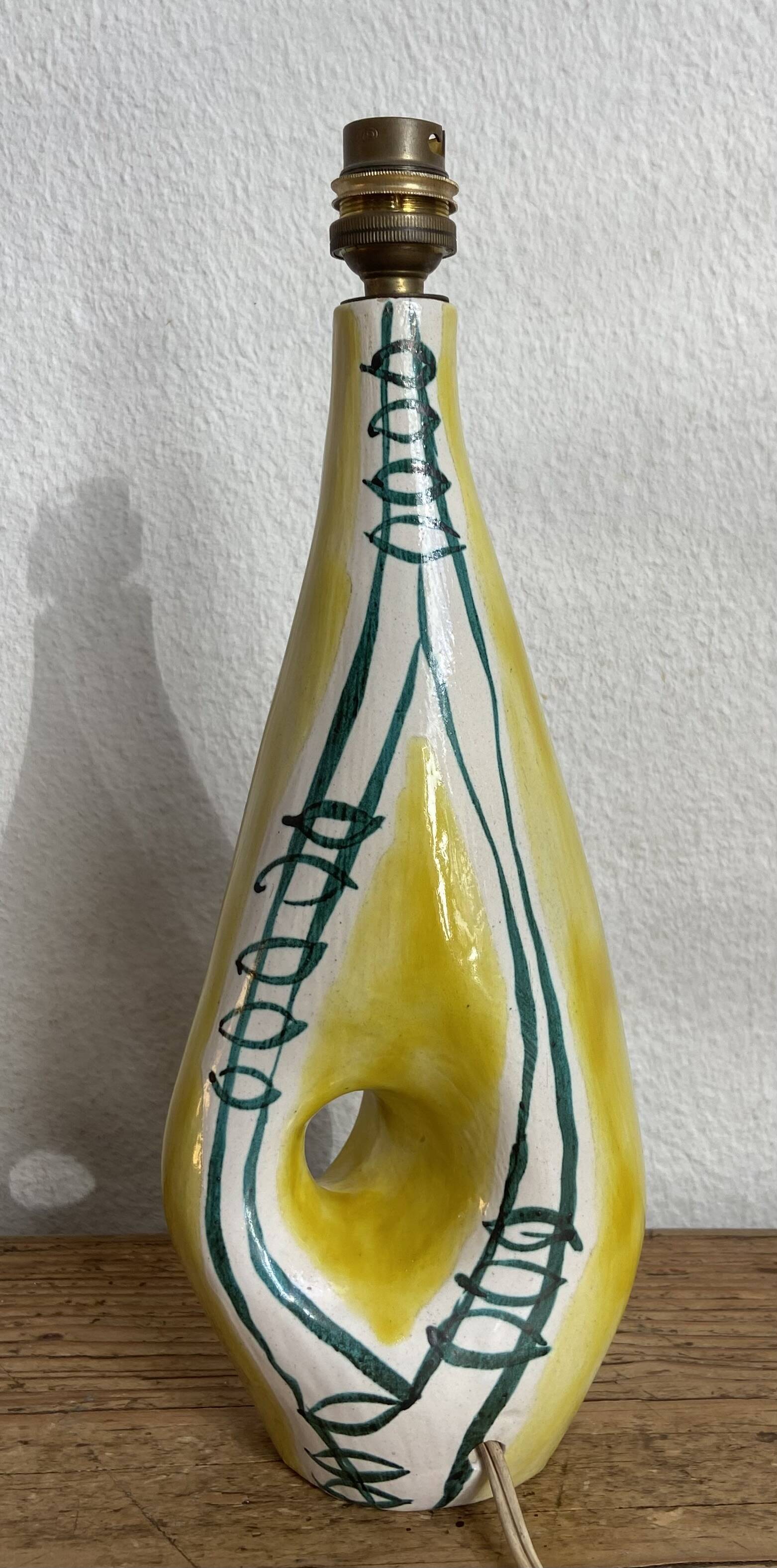 1960s ceramic lamp base