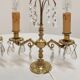 Appliques classiques en bronze et en cristal, France années 1950.