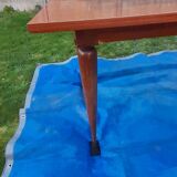 Dining table with 2 extensions, marquetry veneer.