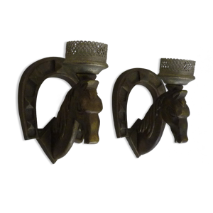 Paire d'appliques murales cheval,