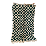 Berber carpet blessed ouarain checkerboard green