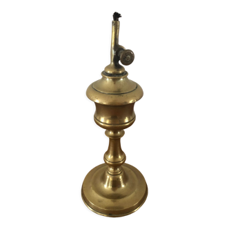 Old brass oil lamp