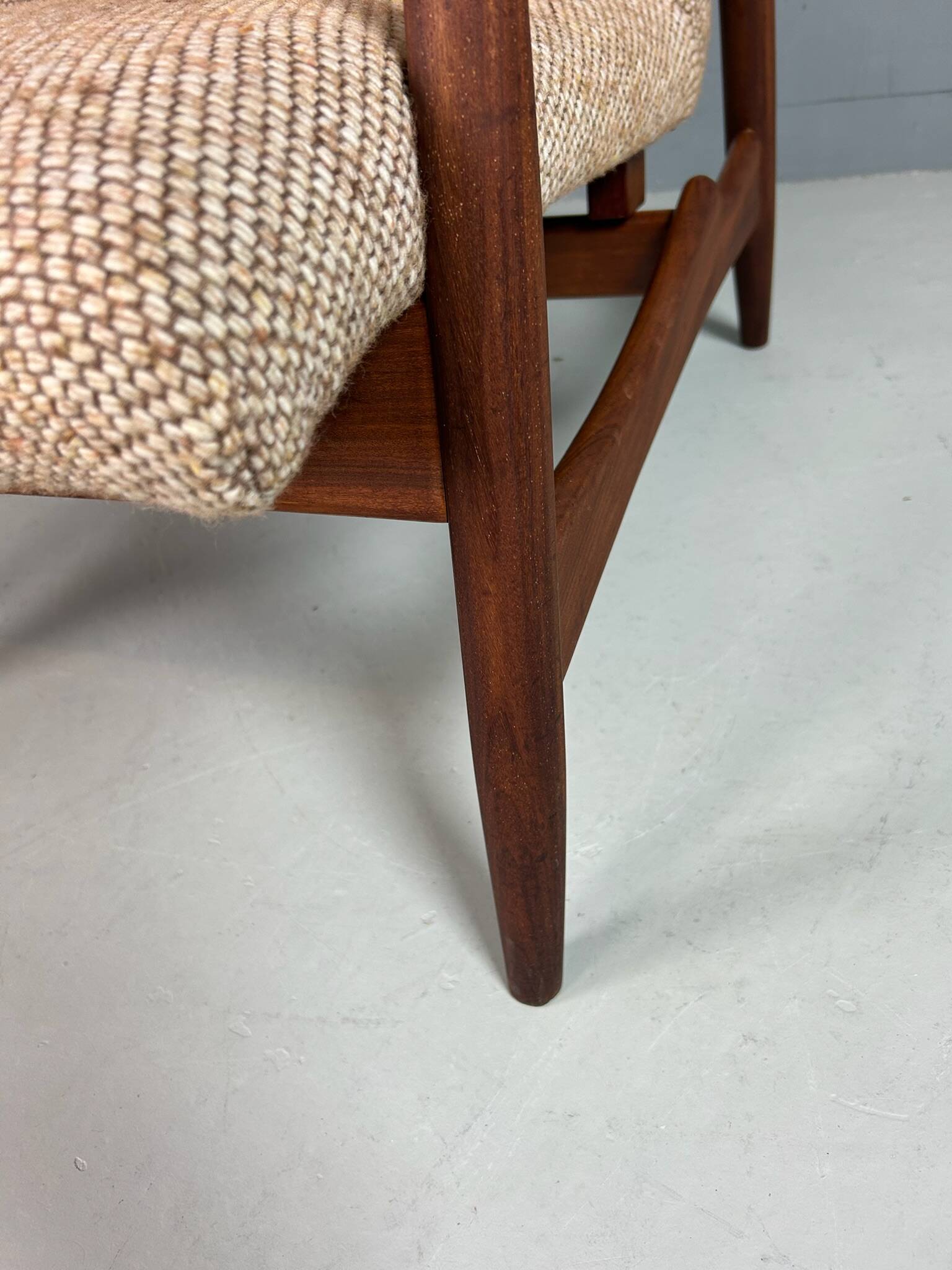 Danish teak armchair newly upholstered, 1960s