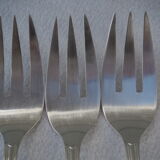 Fish service and its 6 silver-plated cutlery, crossed ribbon model