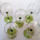 5 glasses with feet vintage white wine