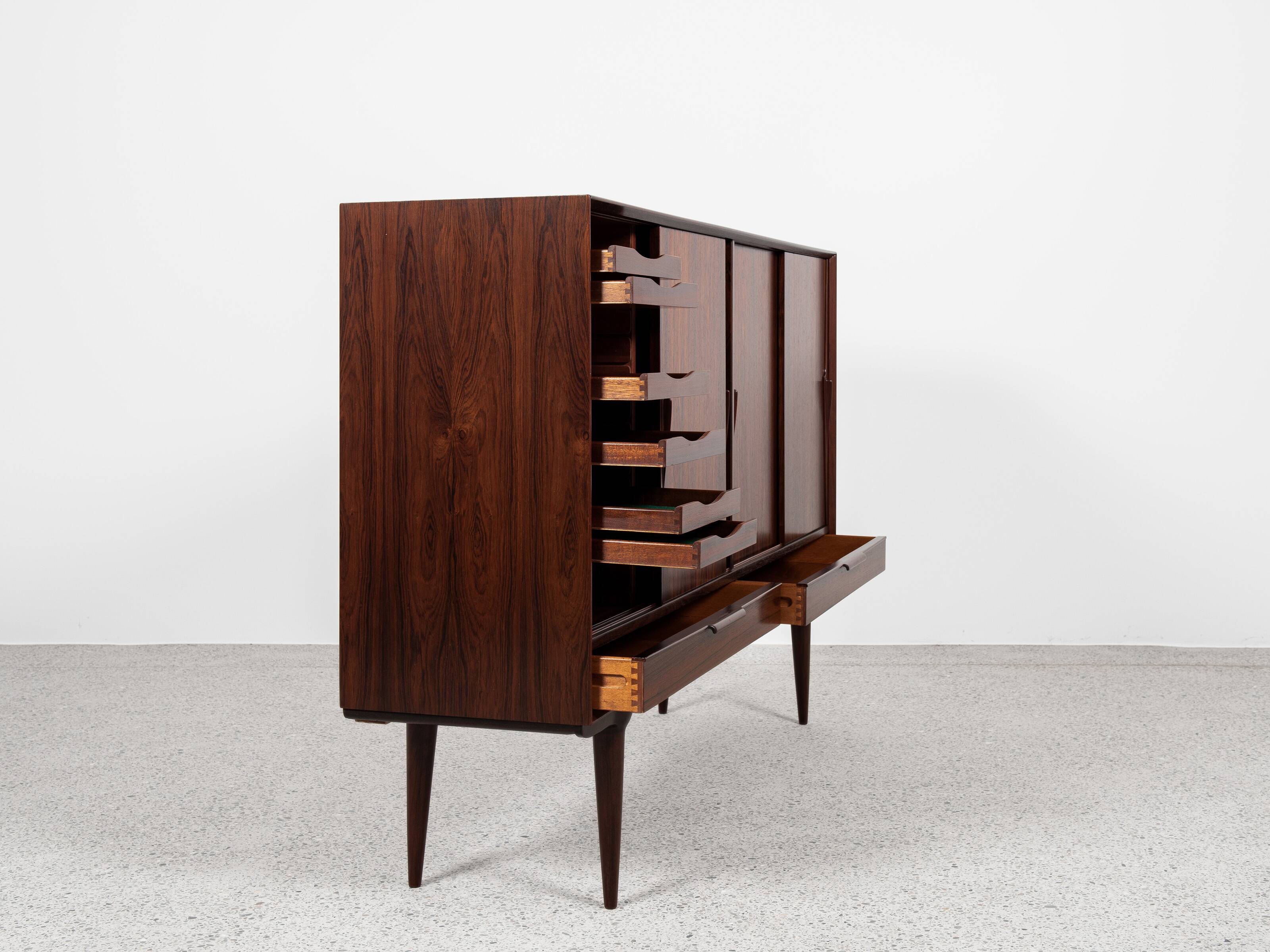 Midcentury Danish highboard Model 13 in rosewood by Omann Jun 1960s