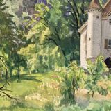 Watercolor vintage landscape