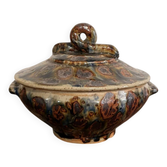 Vintage Brown Stoneware Cassolette Pot by Lucien Talbot de la Borne