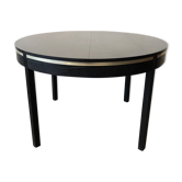 Table ronde bois noirci