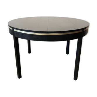 Round table blackened wood