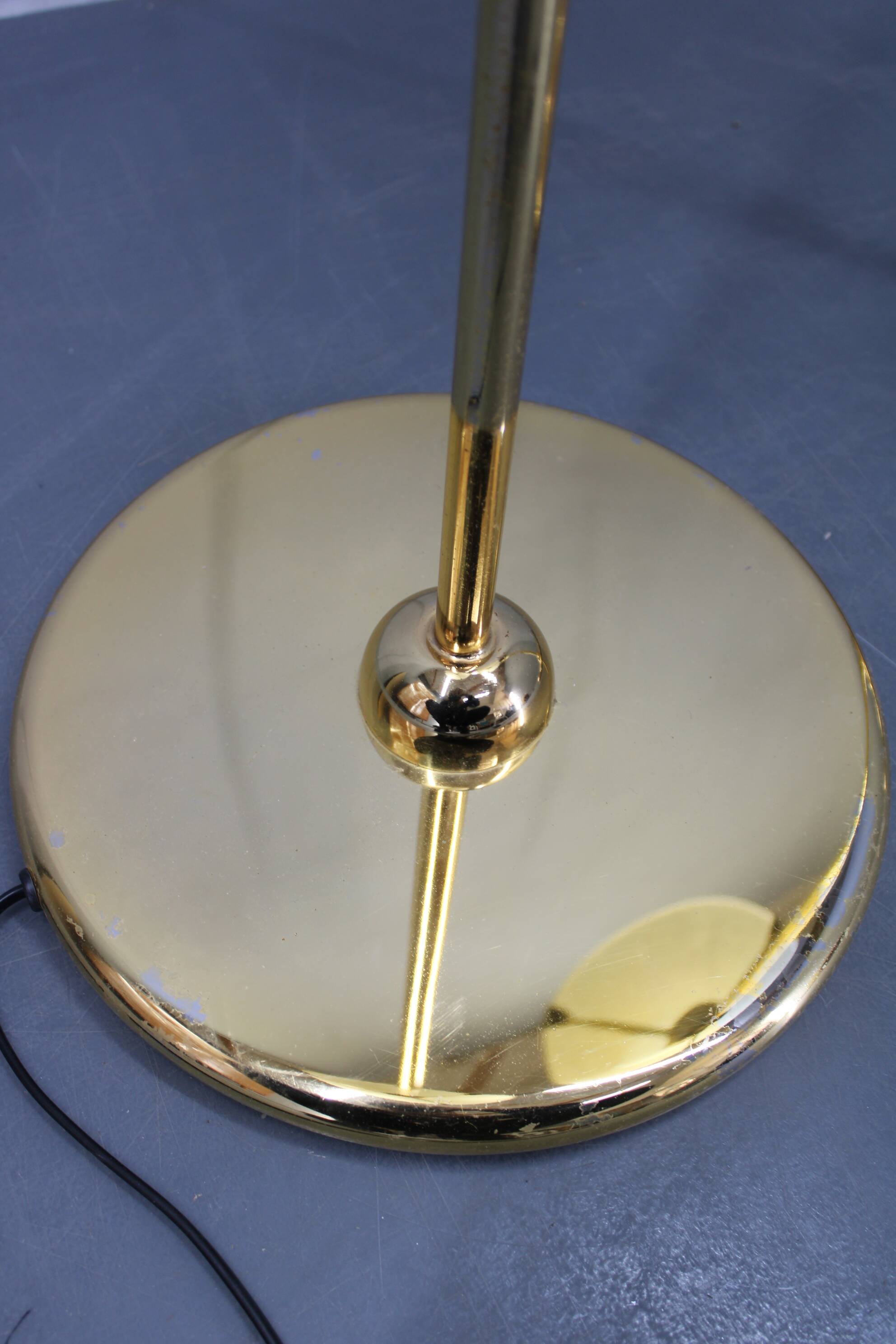 1980s Pair of VeArt-Murano Floor Lamps in Brass Finish ,Italy