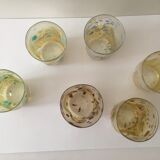 Set of 6 murano glasses acqua "goto" "murrisa" in murano glass unique piece