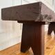 Brutalist Folk Art Bench Solid Oak