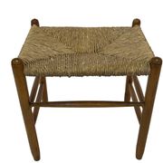 Tabouret vintage en corde de papier danois tabouret ottoman du milieu du siècle