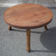 Wooden coffee table with cast iron legs