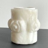 Vintage alabaster stone pencil pot