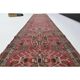 1970s Vintage Turkish Oushak Handmade Wool Cotton Pink Runner Rug 76x365