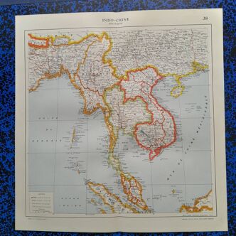 A geographical map from Atlas Quillet 1925: Indo-China political map