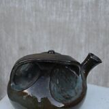 Glazed terracotta teapot