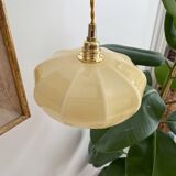 Medium size yellow opaline pendant light