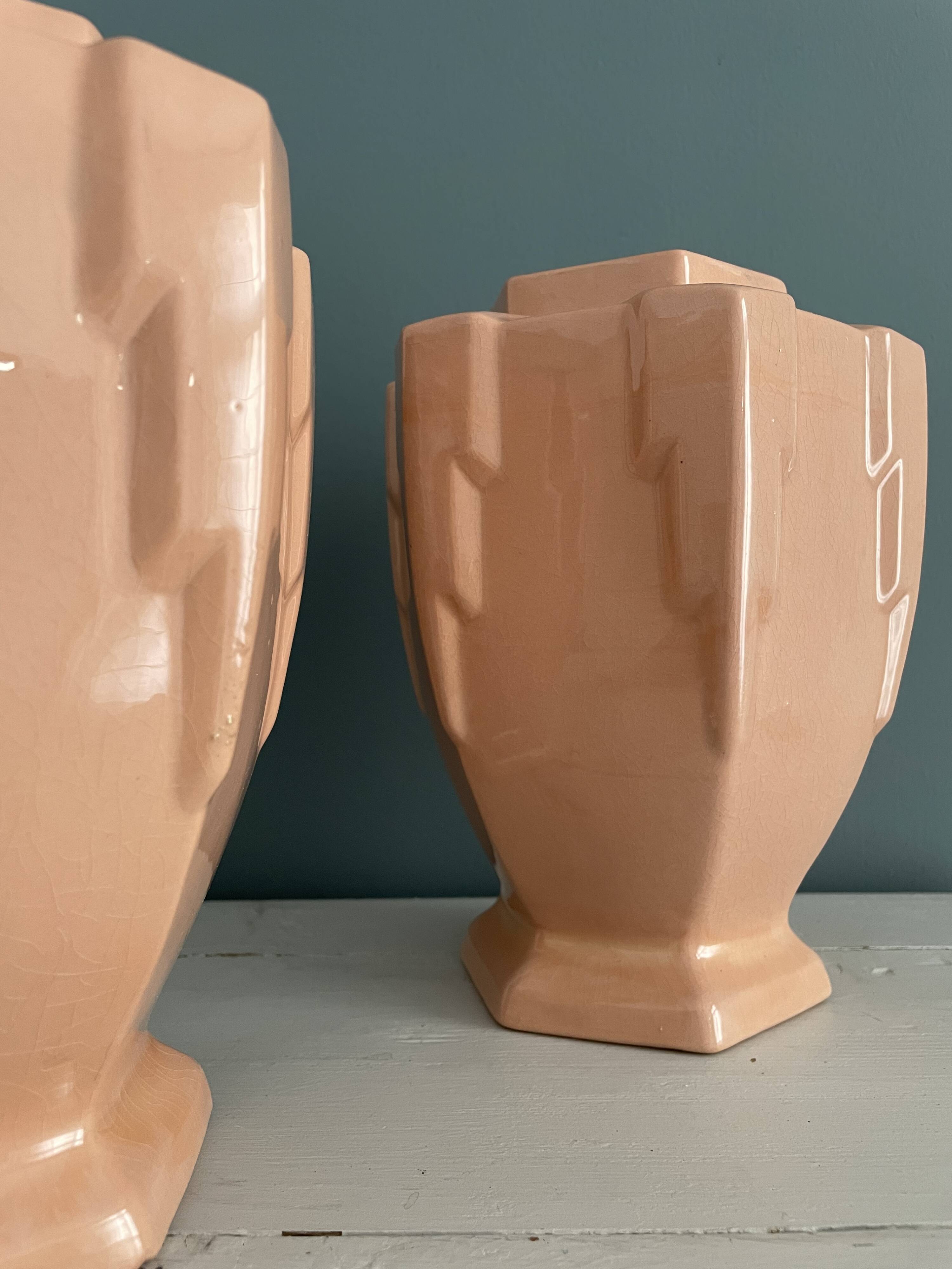 Pair of Art Deco Orchies Moulin des Loups vases circa 1930