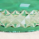 Fruit cup in green cut crystal
