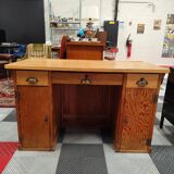 Old vintage school desk from the 50s