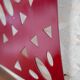 Square wall lamp in red wood and rice paper, prod. Steelline 1980