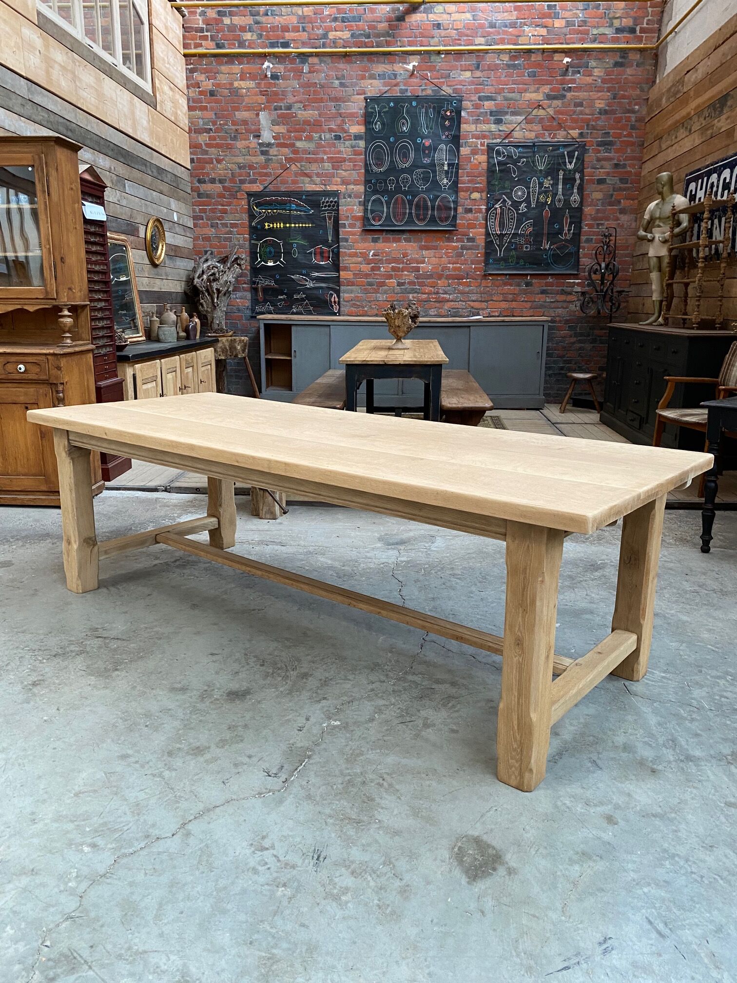 Farmhouse table with oak extensions