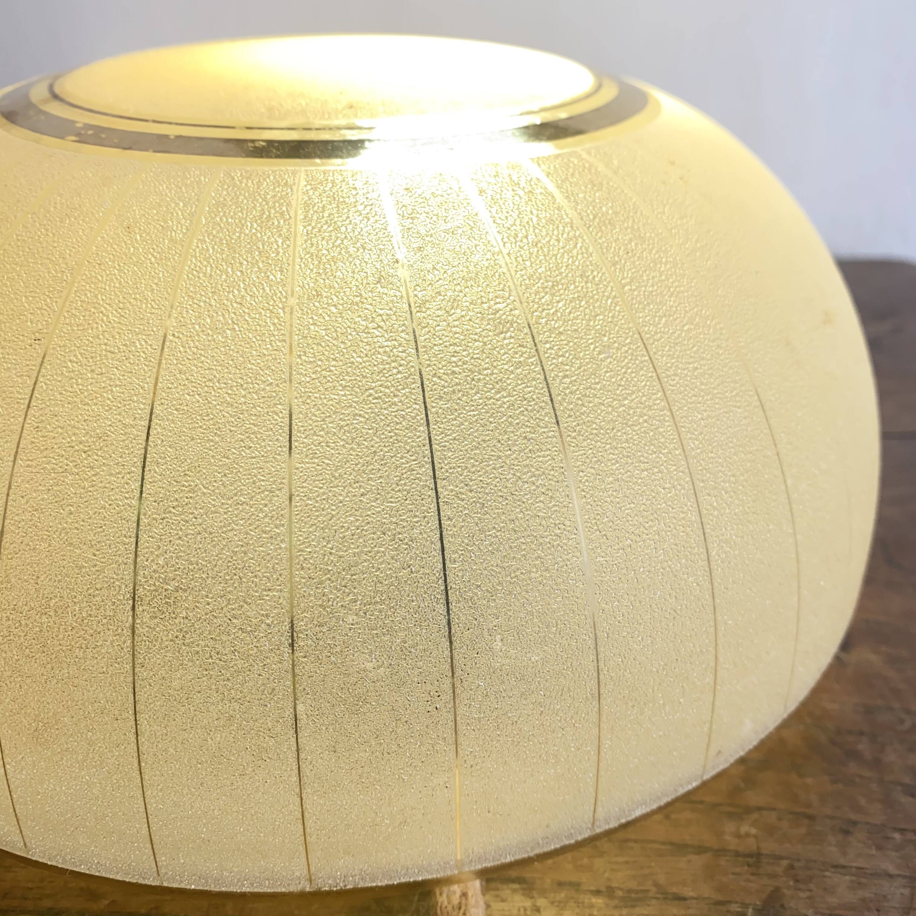 Retro ceiling light in granite glass and gold