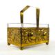 Panier à noix et fruits Art Déco, en laiton, cristal, Allemagne, années 1930