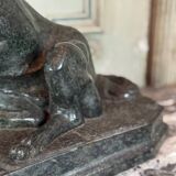 Large model of the Jennings dog in serpentine marble, memento of the Grand Tour, 19th century.