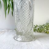 Vintage glass vase with geometric pattern