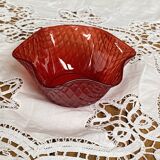 Set of 5 red colored glass bowls Bormioli Rocco Italy ACC-7269