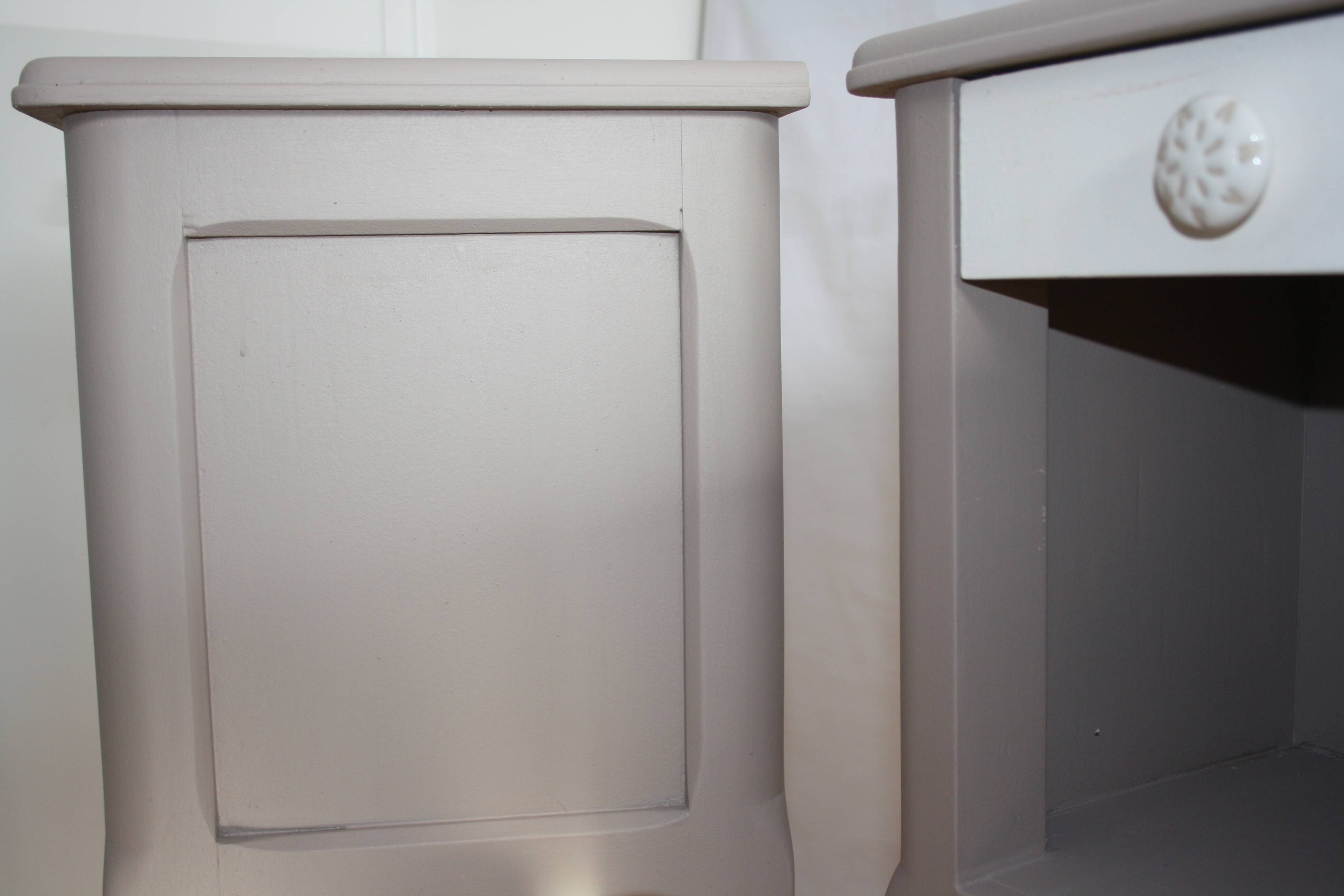 Pair of painted wooden bedside tables