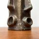 Abstract vase with a brutalist bronze face from the mid-century.