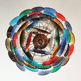 Vintage Murano glass chandelier with 10 lights, Italy 1980.